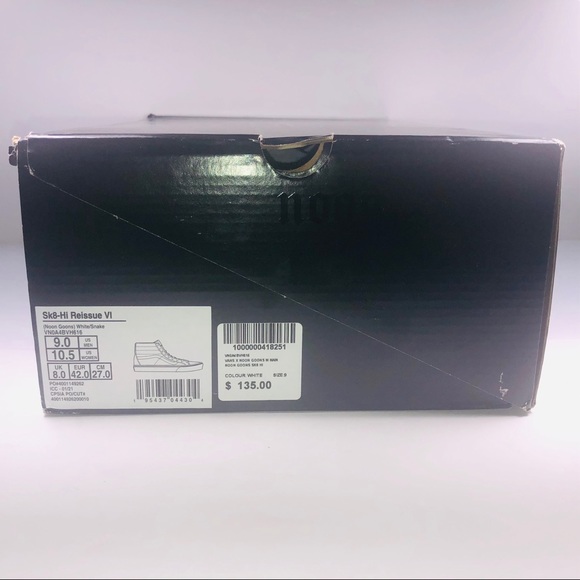 VANS Noon Goons SK8 Hi White Snakeskin Black Shoes - Picture 8 of 11